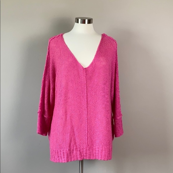 NWTs Boutique Sweaters - Boutique x Royal & Reese Crochet Sweater Boho Beach SoCal Oversized Pink M/L